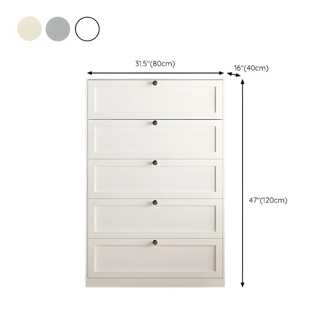 Elegant White Steel Dressers & Chests with Drawers for Home #size