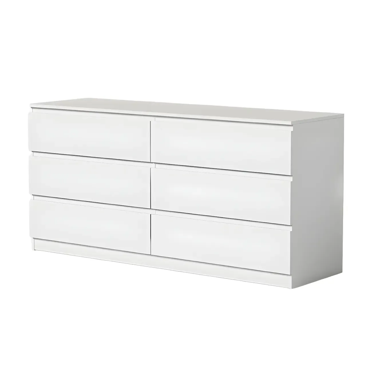 Modern 6-Drawer Wood Double Dresser Wide Chest of Drawers for Bedroom Image - 20