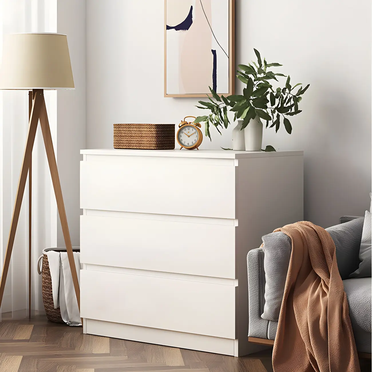 Modern 6-Drawer Wood Double Dresser Wide Chest of Drawers for Bedroom Image - 4 | homeyfad