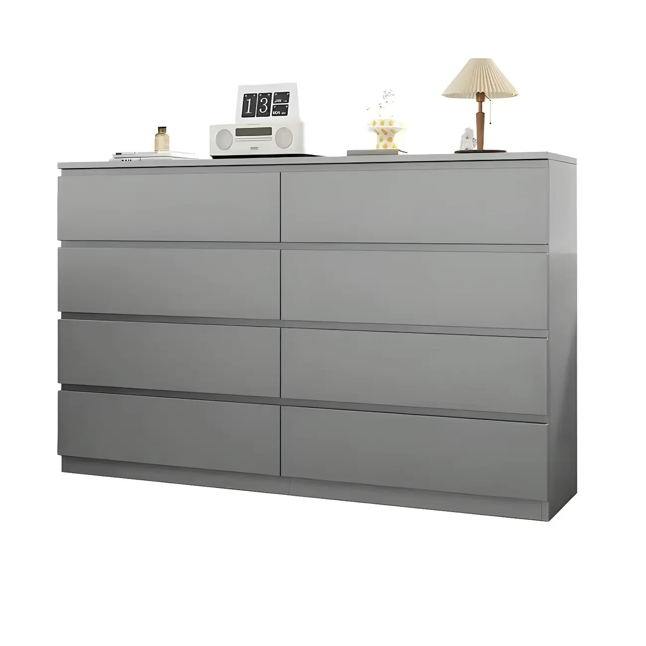Modern 6-Drawer Wood Double Dresser Wide Chest of Drawers for Bedroom Image - 26 | homeyfad