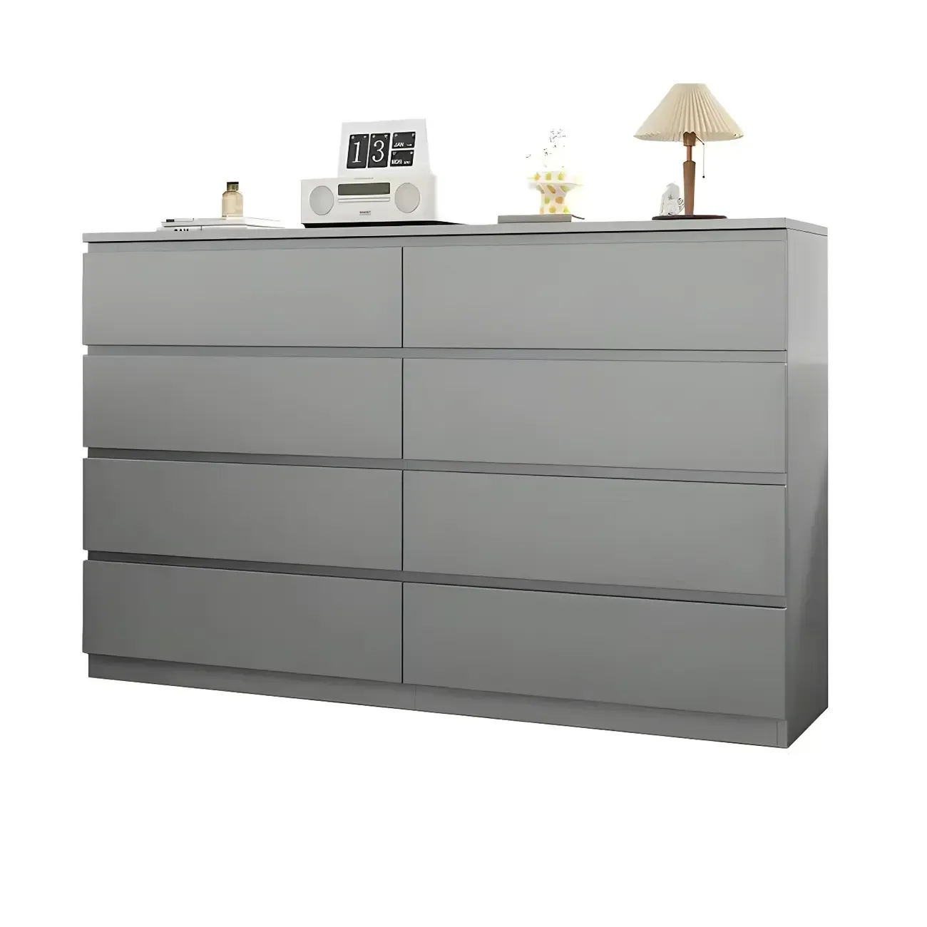Modern 6-Drawer Wood Double Dresser Wide Chest of Drawers for Bedroom Image - 26