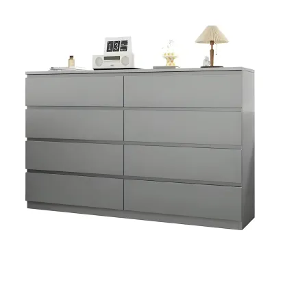 Modern 6-Drawer Wood Double Dresser Wide Chest of Drawers for Bedroom Image - 26