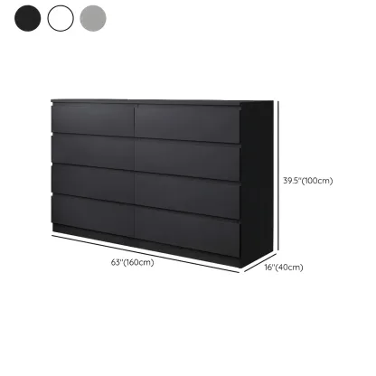 Modern 6-Drawer Wood Double Dresser Wide Chest of Drawers for Bedroom Image - 33