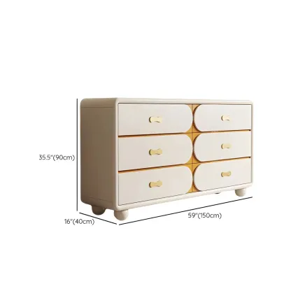 Classic Wooden Off-White Chests with Storage & Drawers Image - 10