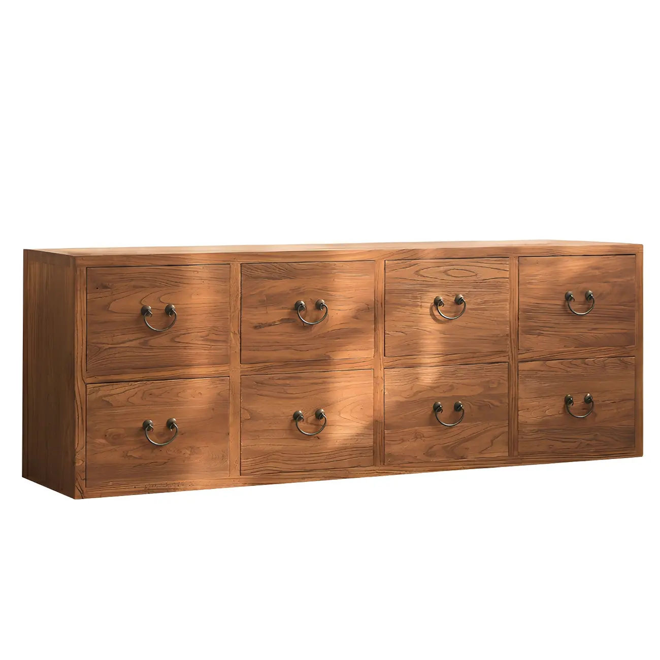 Traditional 8-Drawer Brown Horizontal Wood Large Dresser Image - 15 | homeyfad