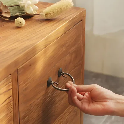 Traditional 8-Drawer Brown Horizontal Wood Large Dresser Image - 5