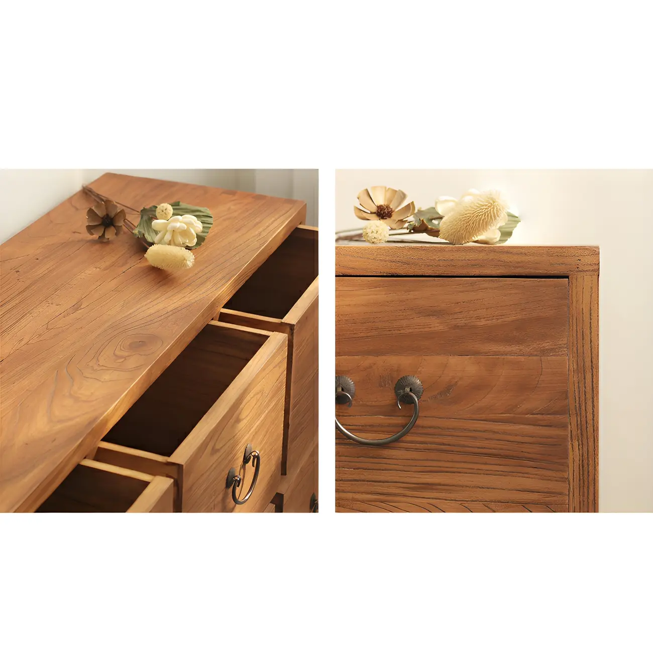 Traditional 8-Drawer Brown Horizontal Wood Large Dresser Image - 7 | homeyfad