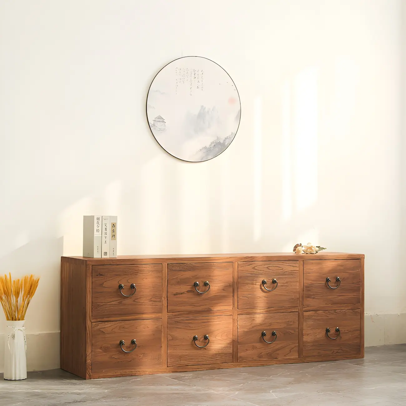 Traditional 8-Drawer Brown Horizontal Wood Large Dresser Image - 8 | homeyfad