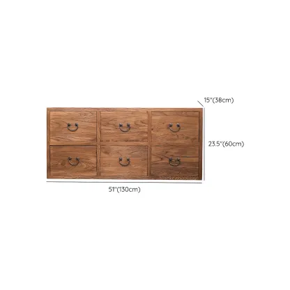 Traditional 8-Drawer Brown Horizontal Wood Large Dresser Image - 19