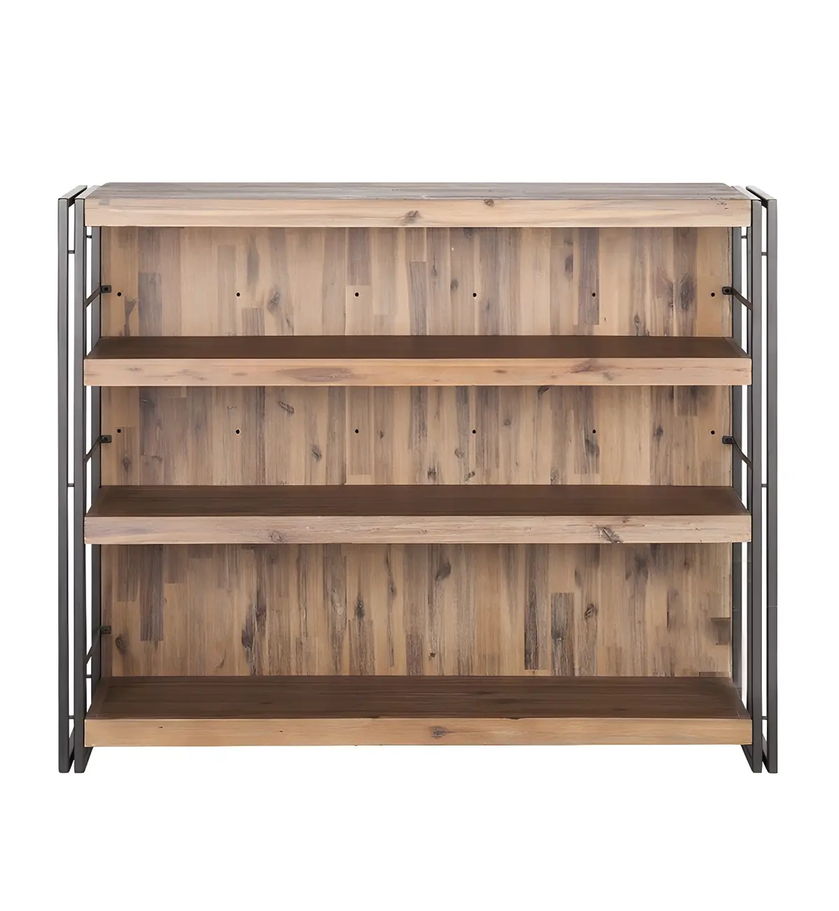 Industrial Brown Wooden Metal Shelf Storage Bar Tables Image - 6 | homeyfad