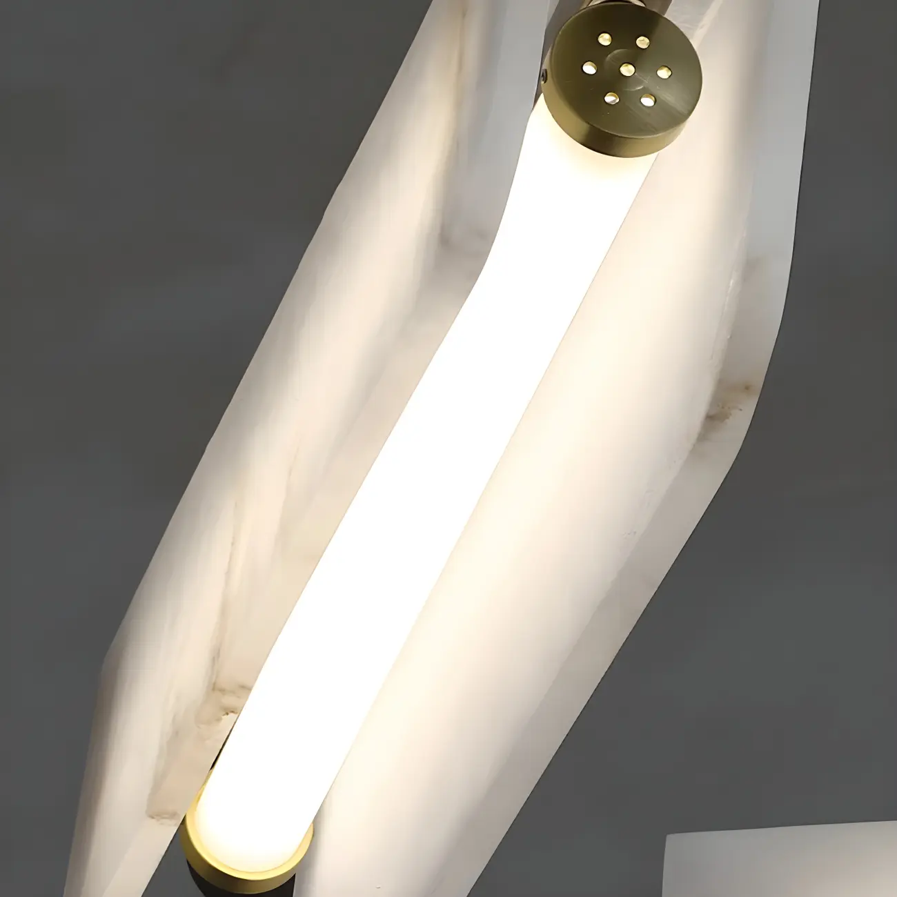 Black Living Room Circular Modern Alabaster Chandelier Image - 10 | homeyfad