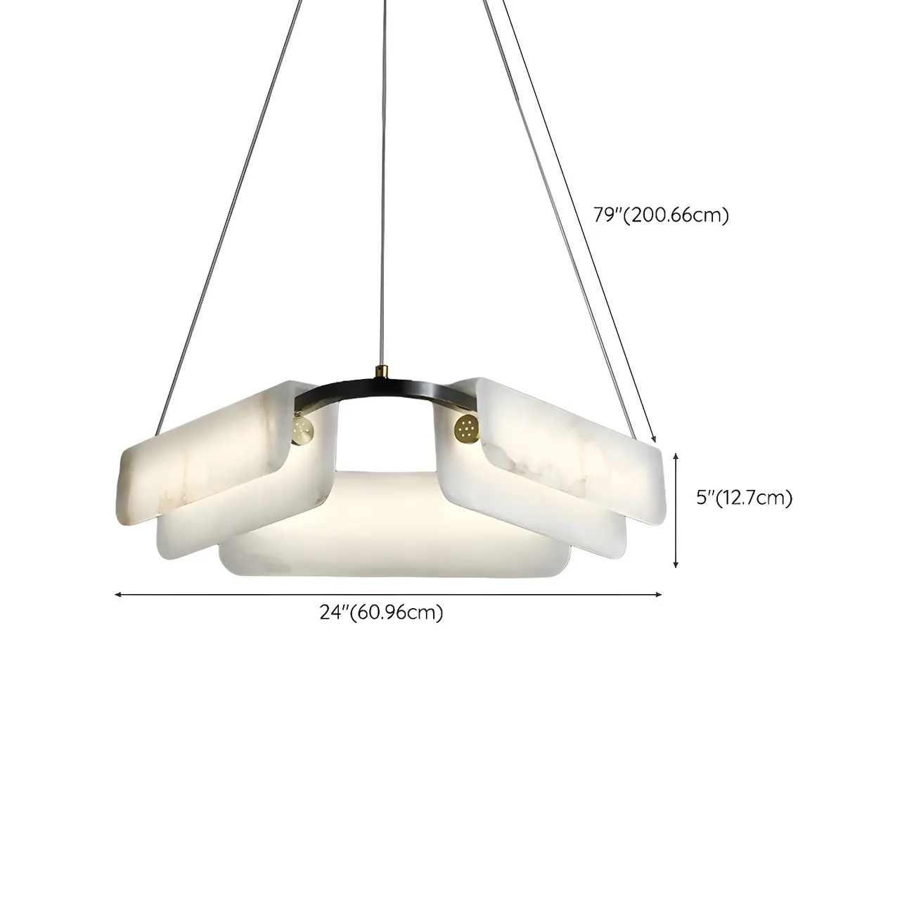 Black Living Room Circular Modern Alabaster Chandelier #size | homeyfad