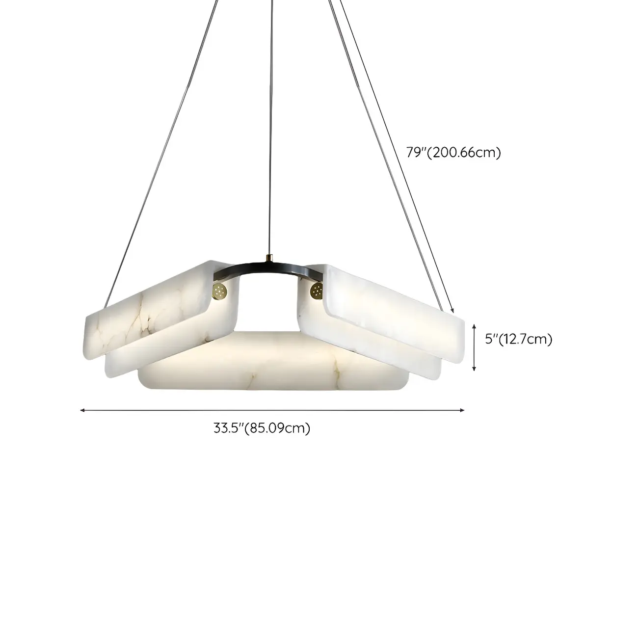 Black Living Room Circular Modern Alabaster Chandelier Image - 13 | homeyfad