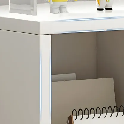 Minimalist Horizontal White Wood Open Cube Bookcase Image - 14