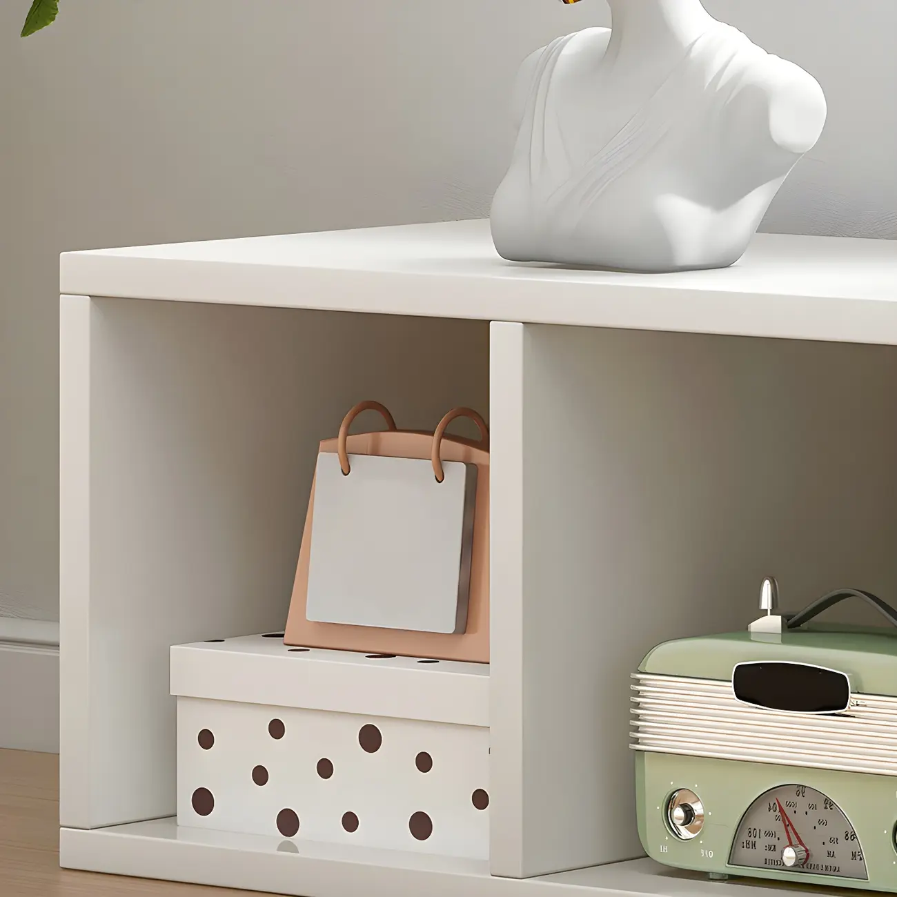 Minimalist Horizontal White Wood Open Cube Bookcase Image - 16 | homeyfad