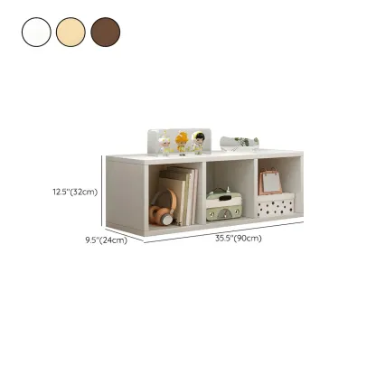 Minimalist Horizontal White Wood Open Cube Bookcase Image - 19