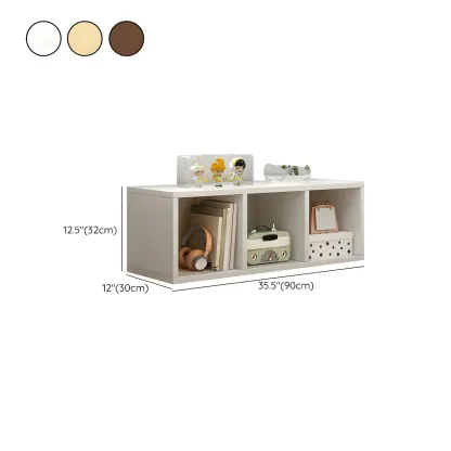 Minimalist Horizontal White Wood Open Cube Bookcase Image - 22