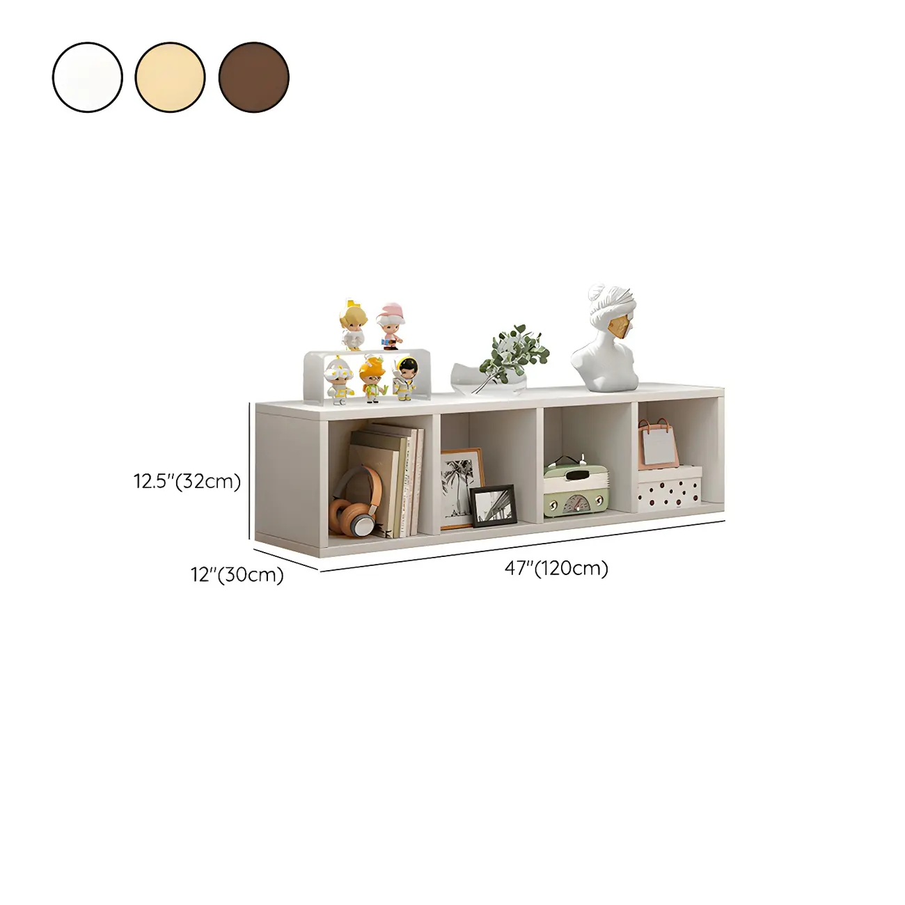 Minimalist Horizontal White Wood Open Cube Bookcase Image - 23 | homeyfad