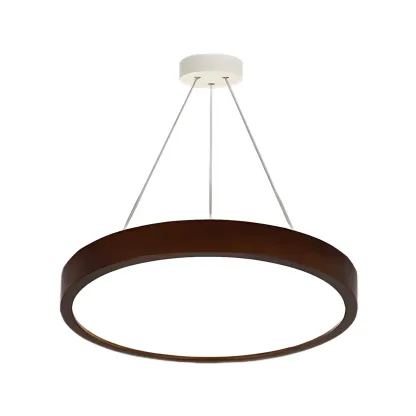 Brown Circular Acrylic Modern Linear Chandelier Light Image - 15