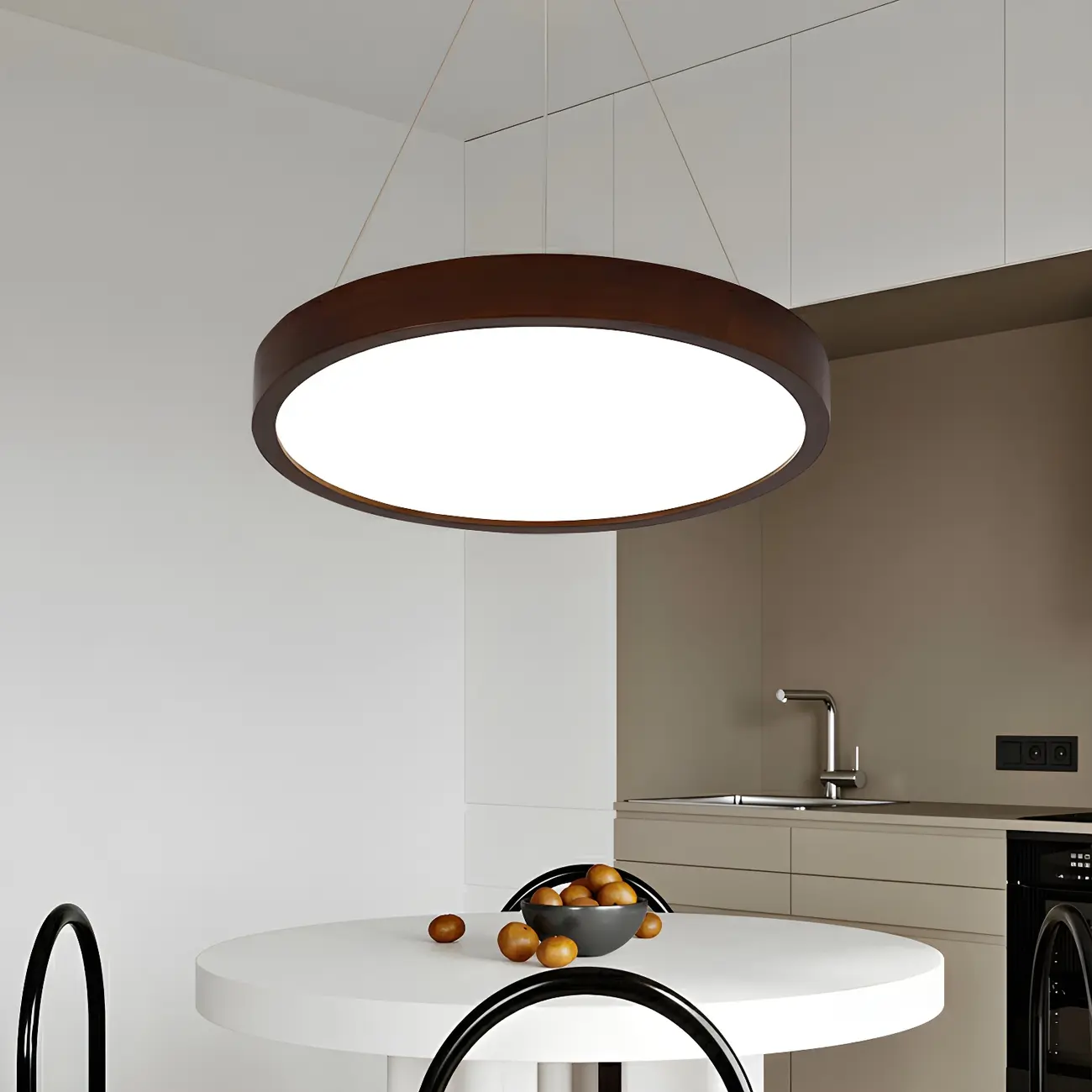 Brown Circular Acrylic Modern Linear Chandelier Light Image - 2 | homeyfad