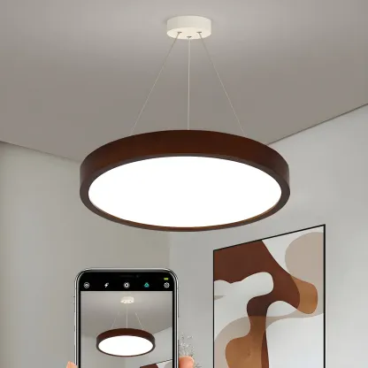 Brown Circular Acrylic Modern Linear Chandelier Light Image - 14