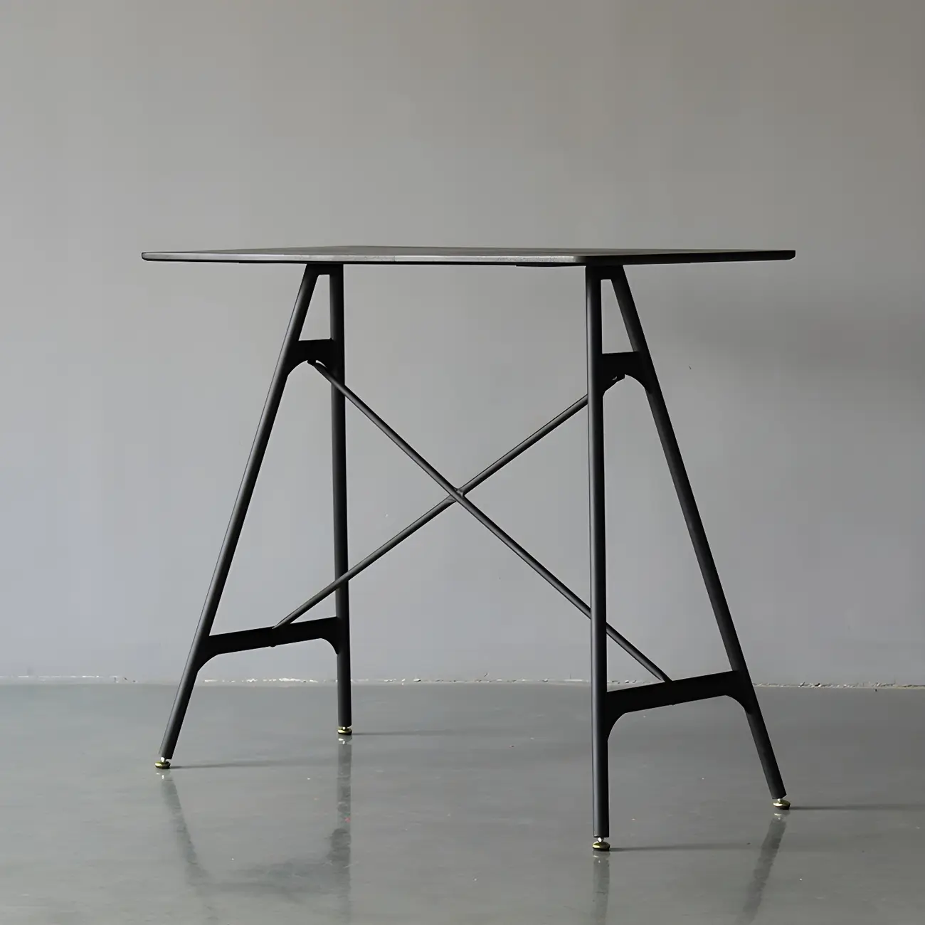 Industrial Lightweight Black Wood Wood-Tone Metal Bar Tables Image - 2 | homeyfad