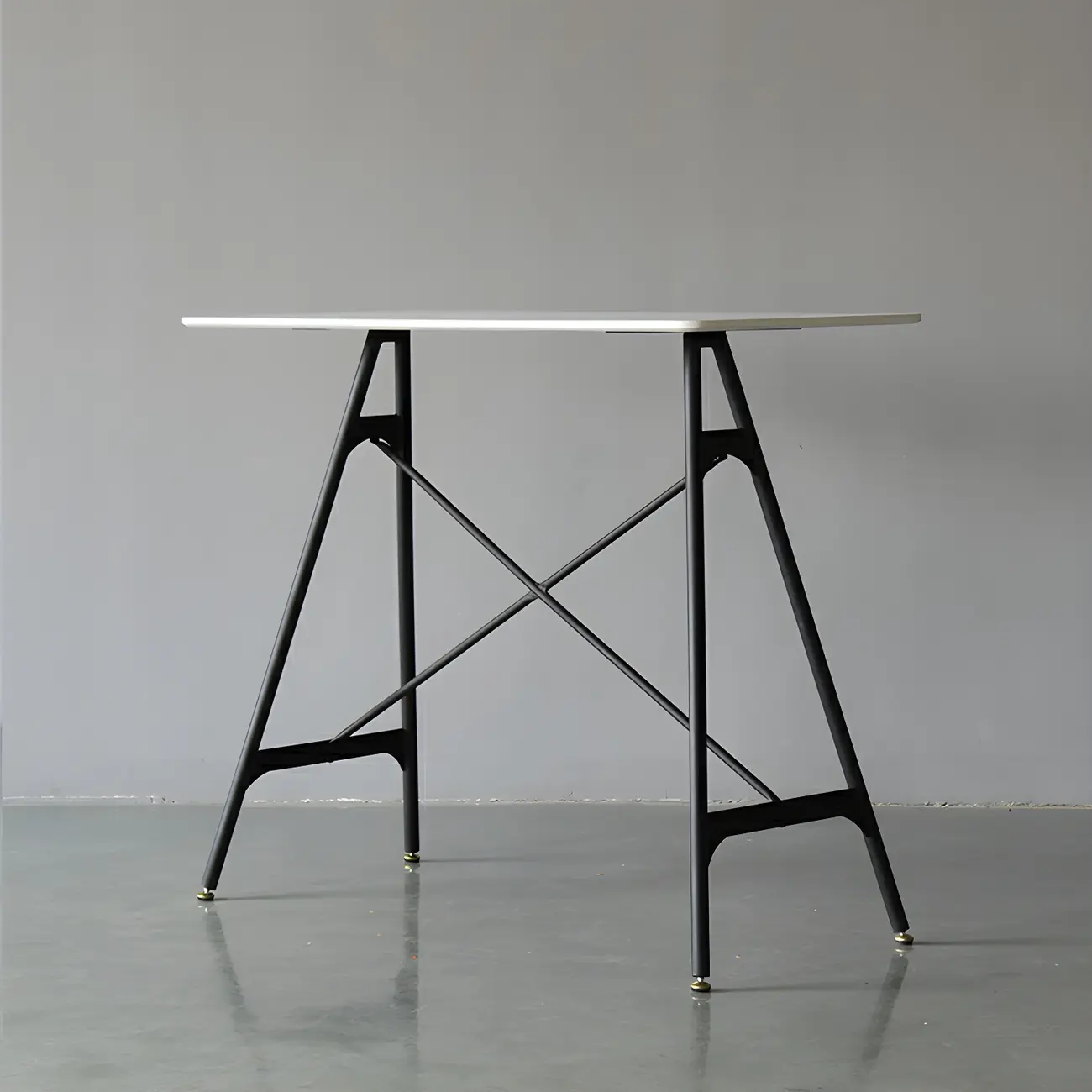 Industrial Lightweight Black Wood Wood-Tone Metal Bar Tables Image - 7 | homeyfad