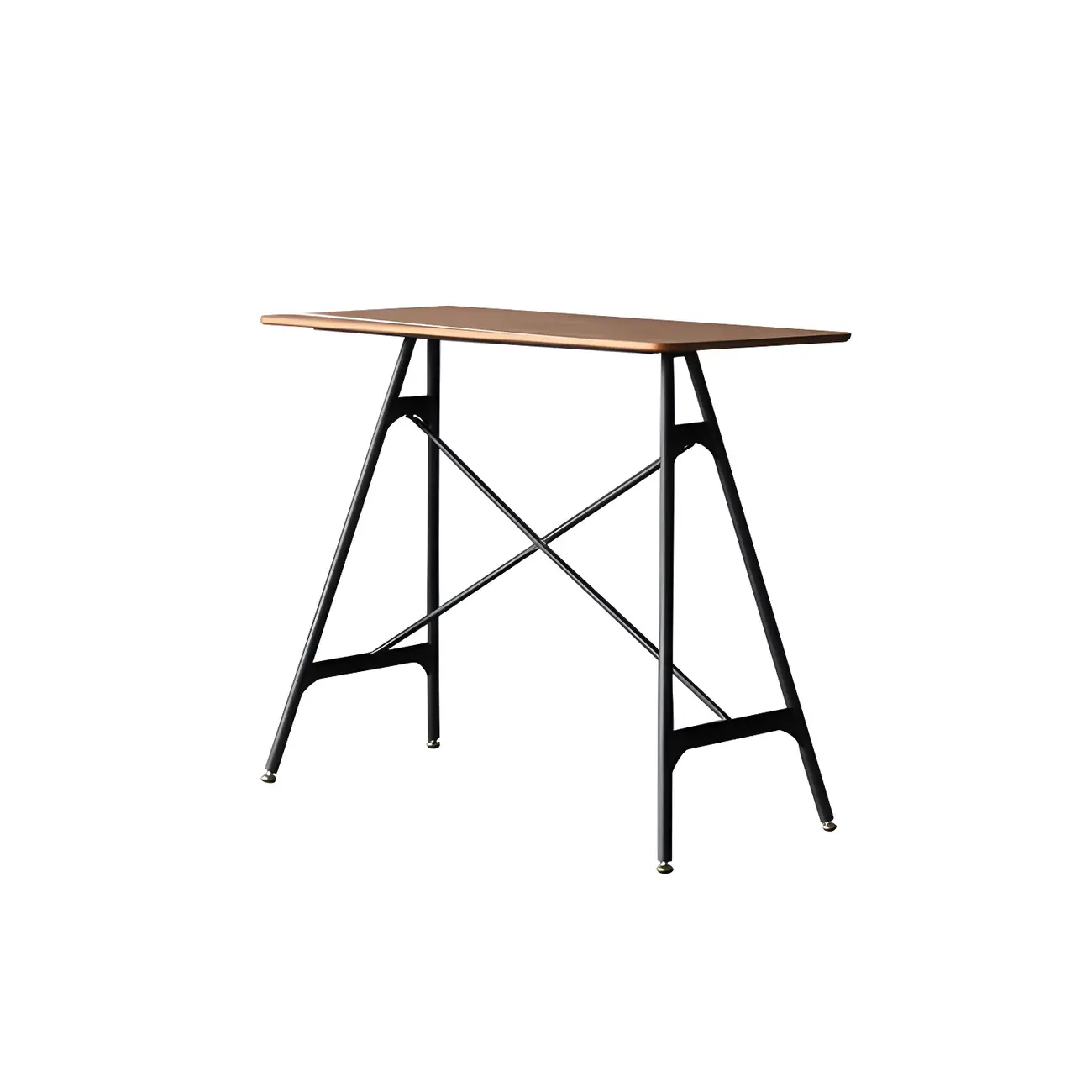 Industrial Lightweight Black Wood Wood-Tone Metal Bar Tables Image - 10 | homeyfad