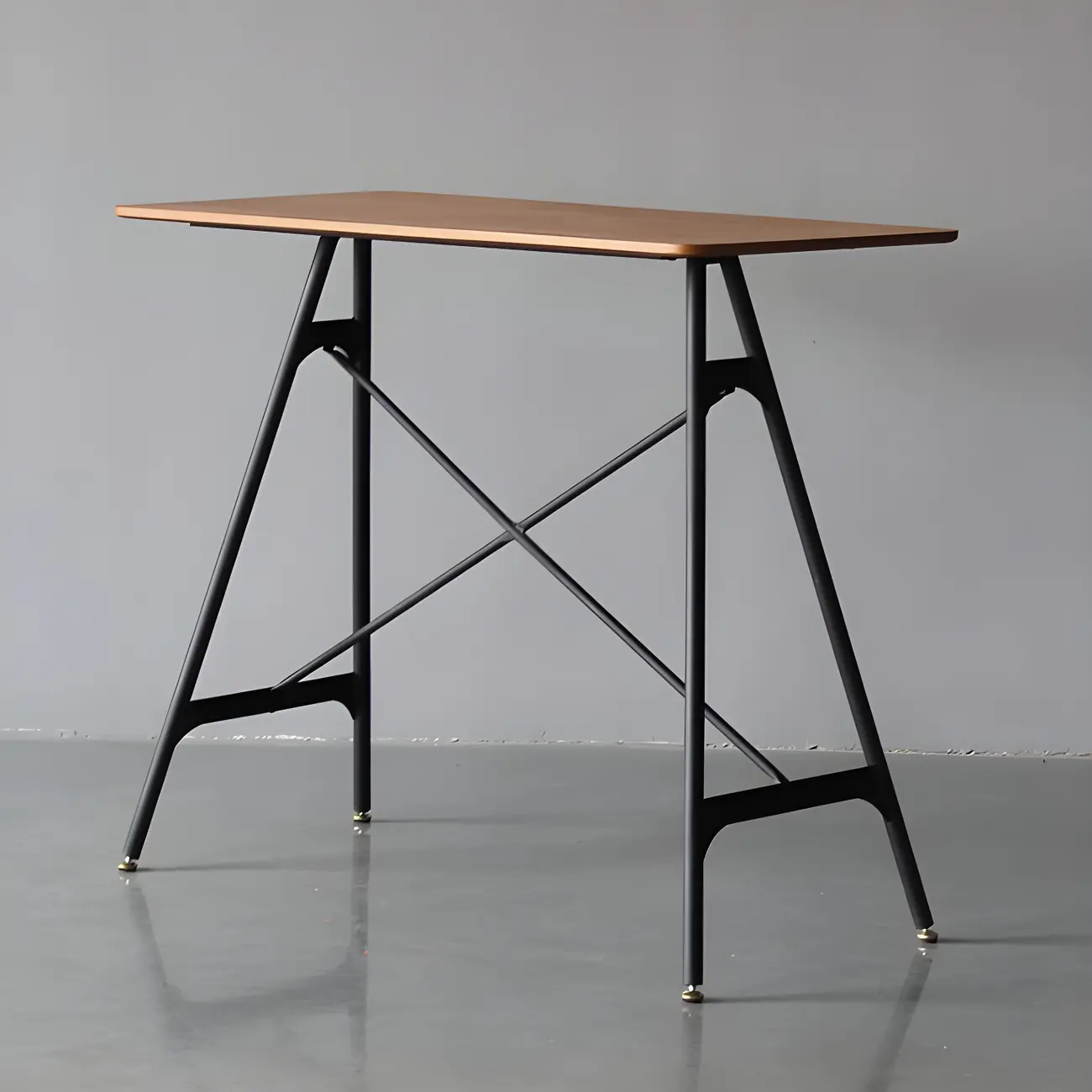 Industrial Lightweight Black Wood Wood-Tone Metal Bar Tables Image - 11 | homeyfad
