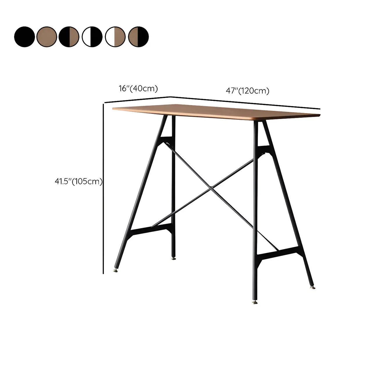 Industrial Lightweight Black Wood Wood-Tone Metal Bar Tables #size | homeyfad