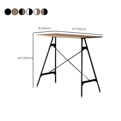 Industrial Lightweight Black Wood Wood-Tone Metal Bar Tables #size