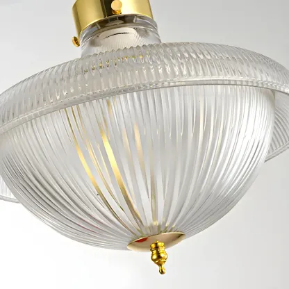 Schoolhouse Glass Gold Chandelier Pendant Light Adjustable Image - 4