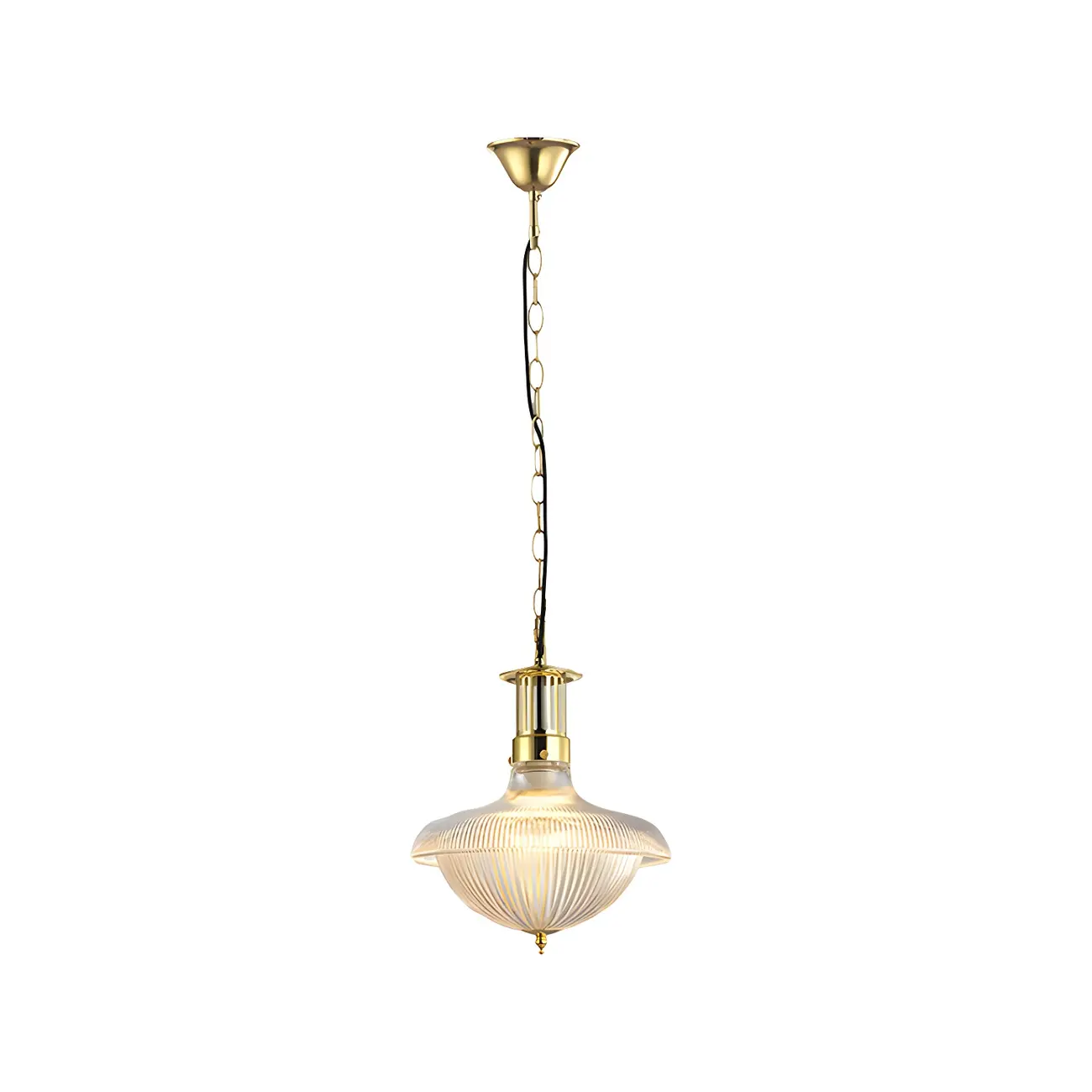 Schoolhouse Glass Gold Chandelier Pendant Light Adjustable Image - 5 | homeyfad