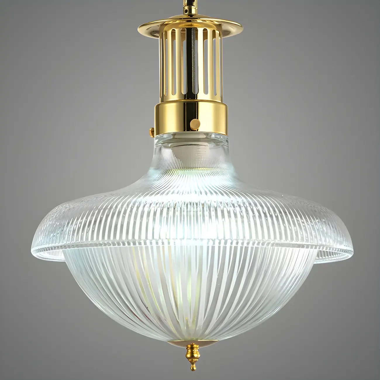 Schoolhouse Glass Gold Chandelier Pendant Light Adjustable Image - 7