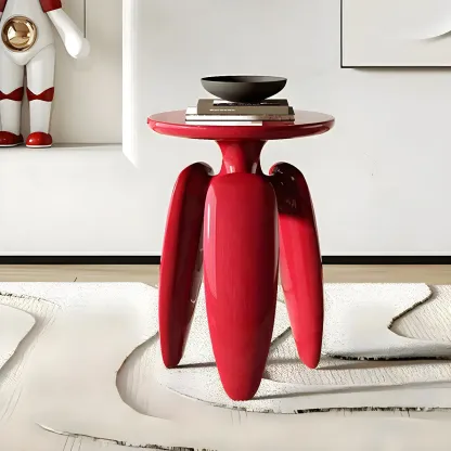 Natural Ash Wood Round Living Room Side Table Three Legs Image - 7