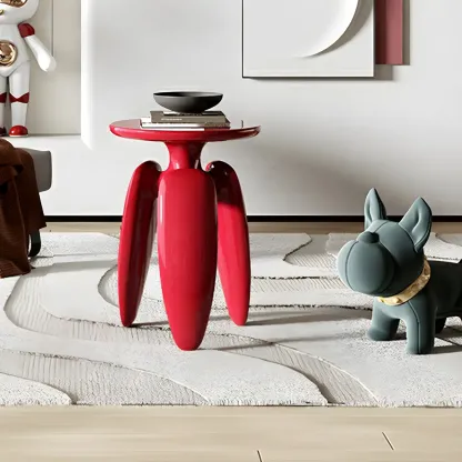 Natural Ash Wood Round Living Room Side Table Three Legs Image - 8