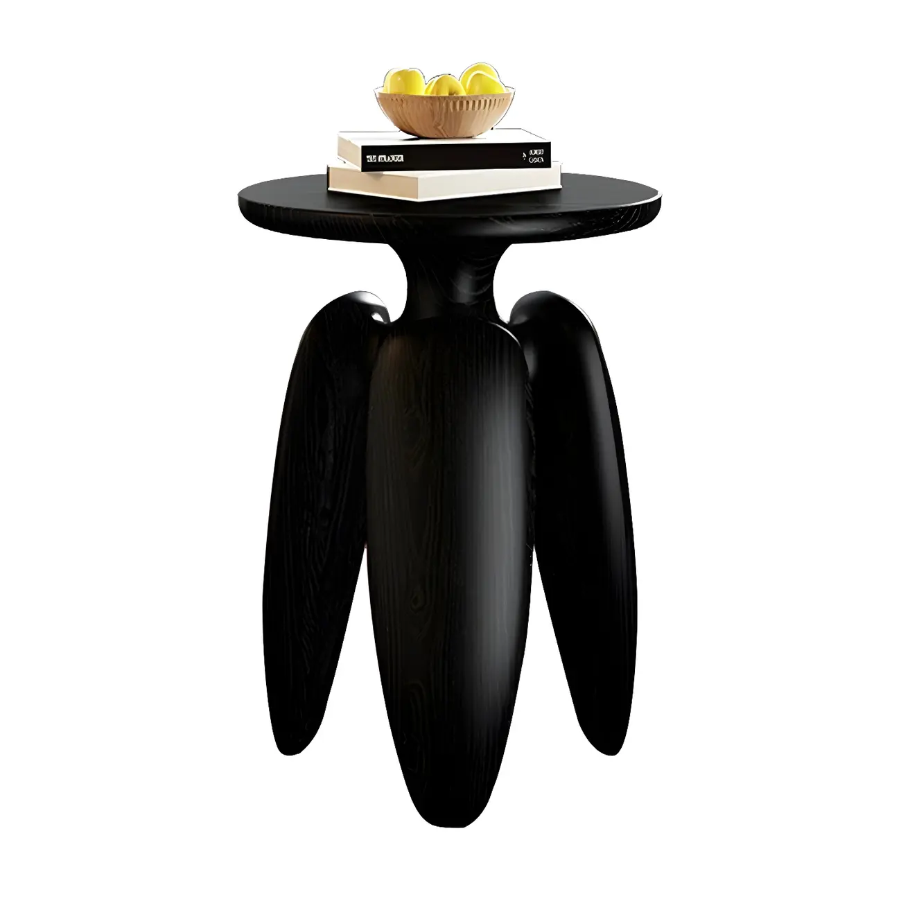 Natural Ash Wood Round Living Room Side Table Three Legs Image - 10 | homeyfad