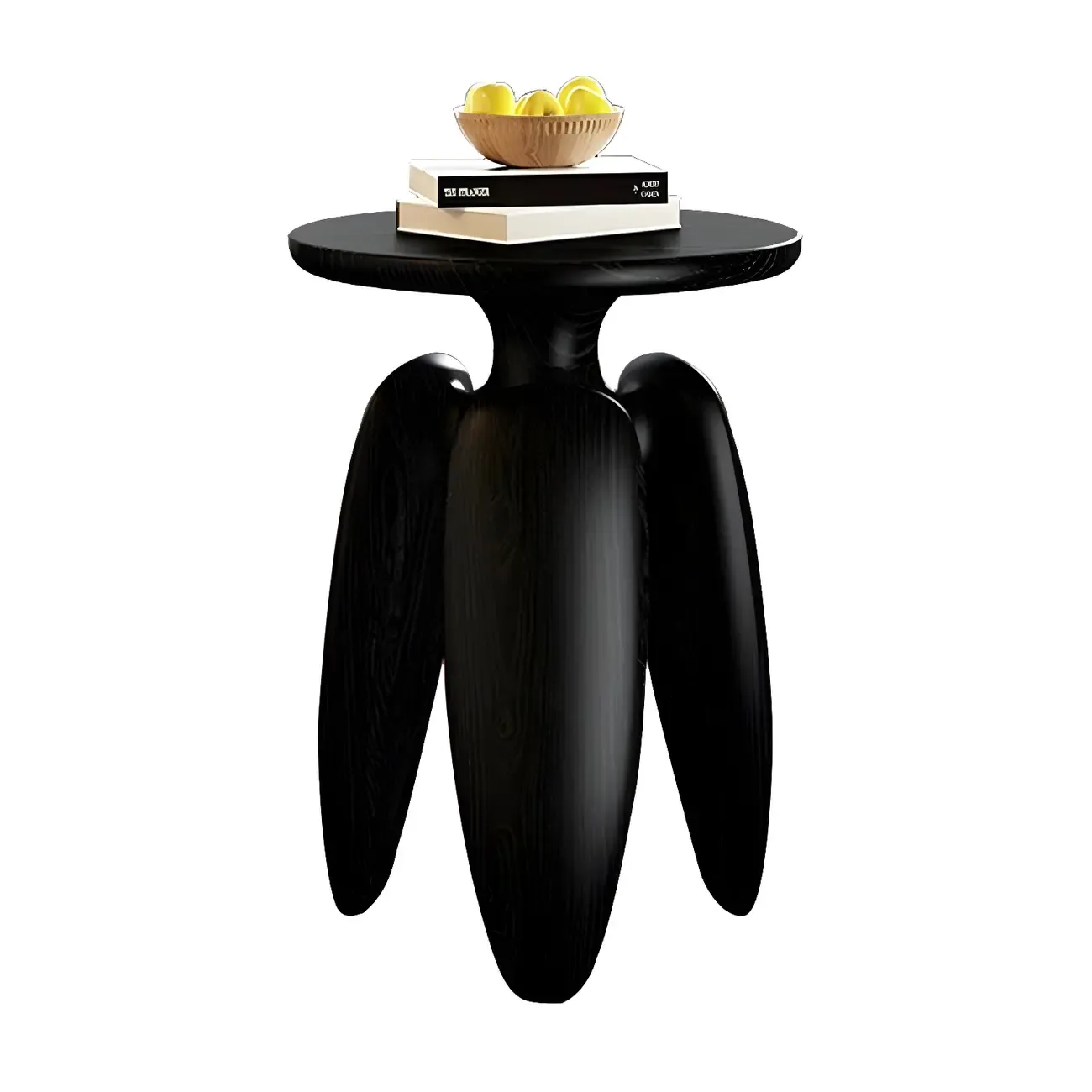 Natural Ash Wood Round Living Room Side Table Three Legs Image - 10