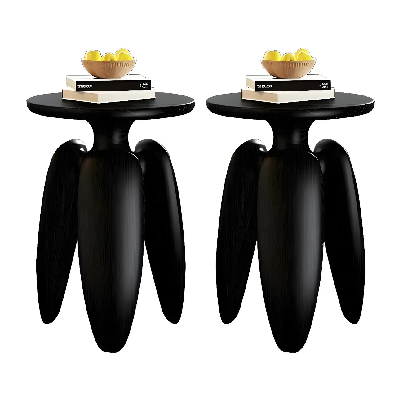 Natural Ash Wood Round Living Room Side Table Three Legs Image - 15