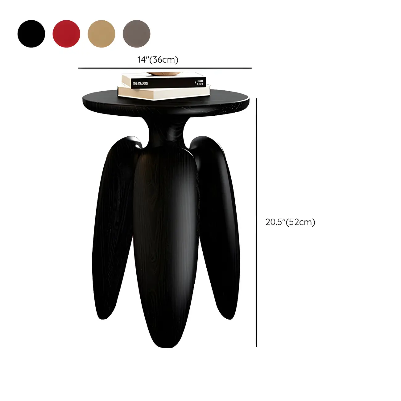 Natural Ash Wood Round Living Room Side Table Three Legs #size | homeyfad