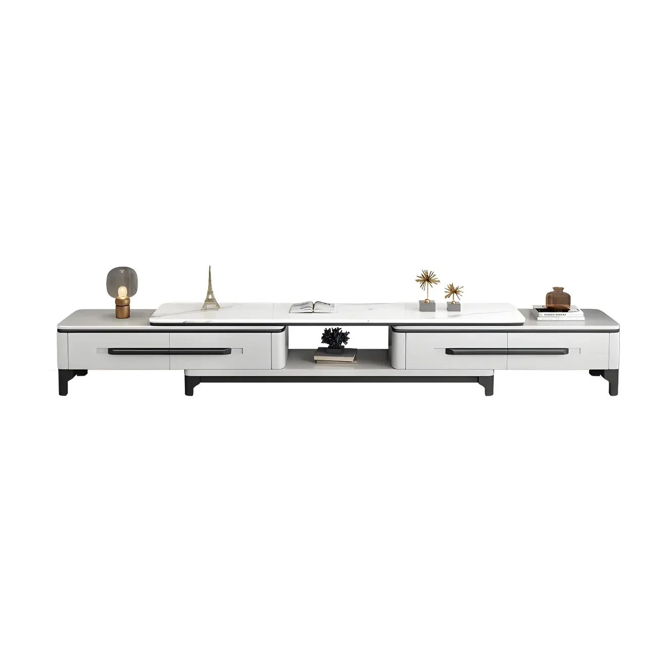 Minimalist Stone Mueble Para TV Stand with Drawers for Home Image - 4