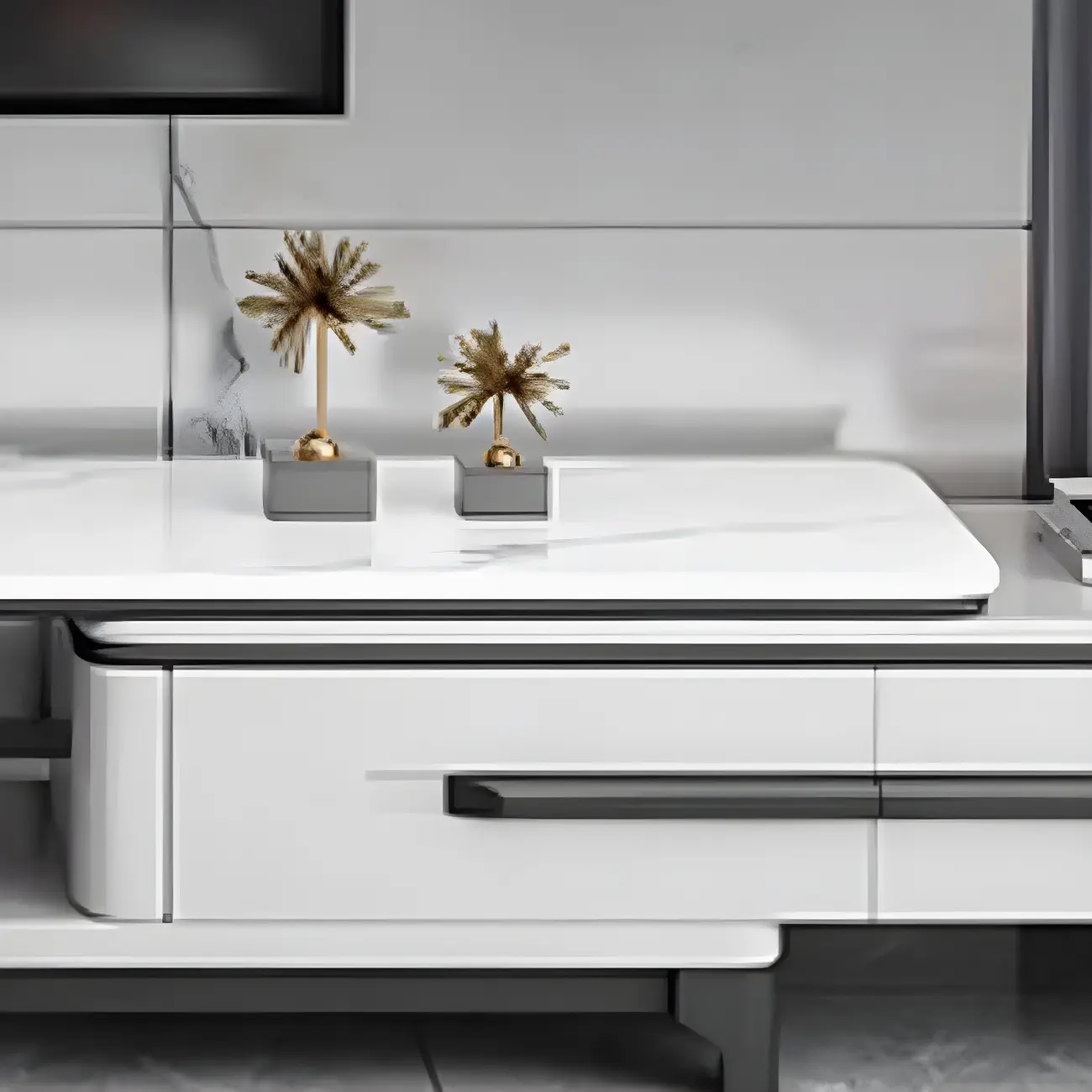 Minimalist Stone Mueble Para TV Stand with Drawers for Home Image - 5 | homeyfad