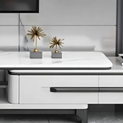Minimalist Stone Mueble Para TV Stand with Drawers for Home Image - 5