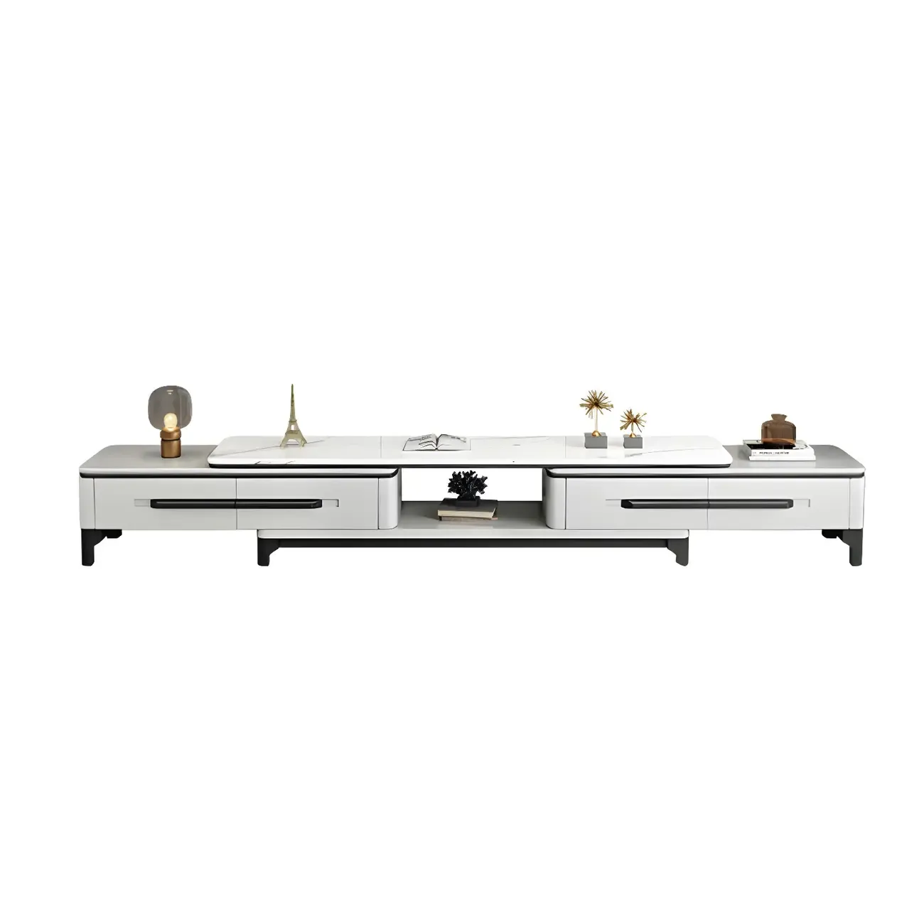Minimalist Stone Mueble Para TV Stand with Drawers for Home Image - 7