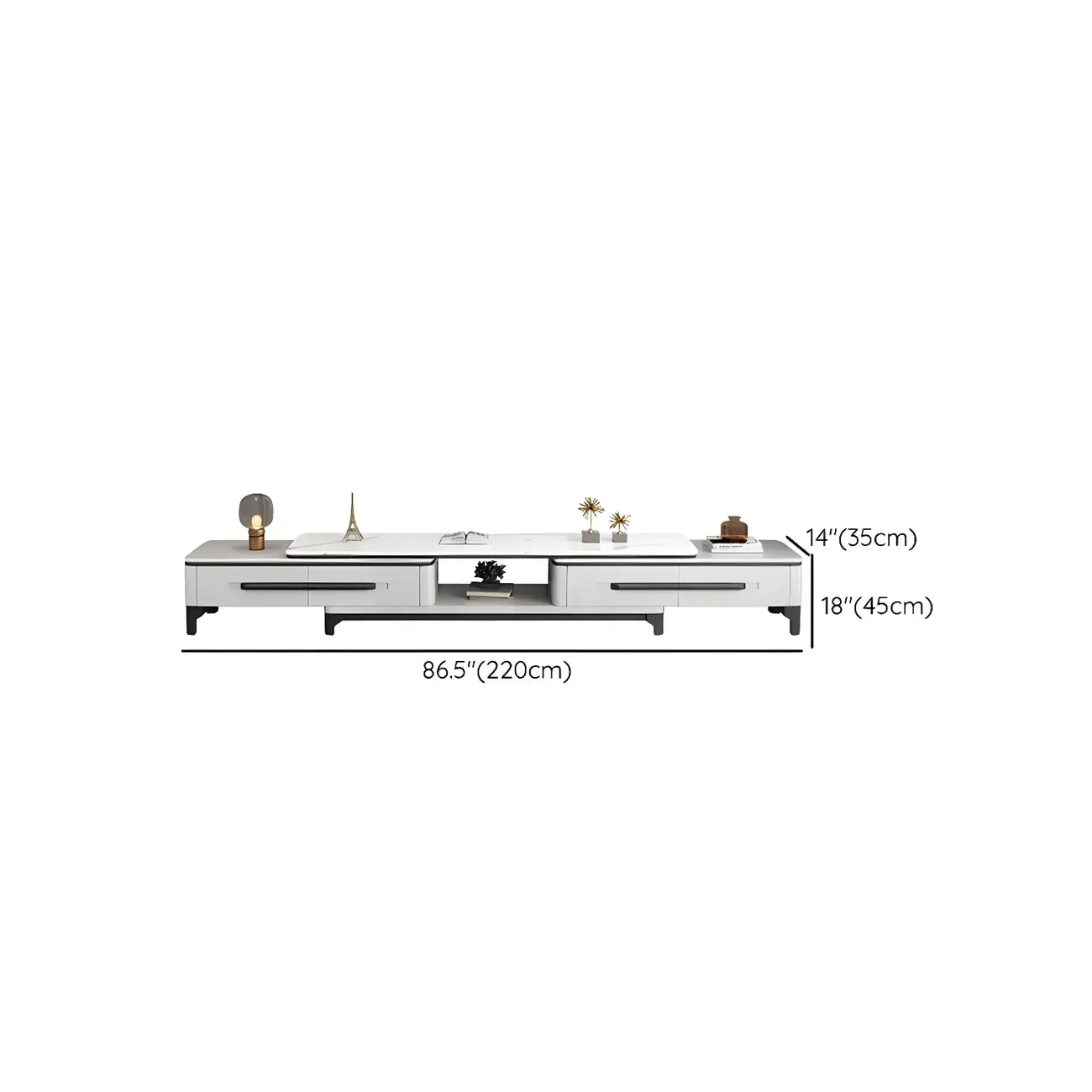 Minimalist Stone Mueble Para TV Stand with Drawers for Home #size