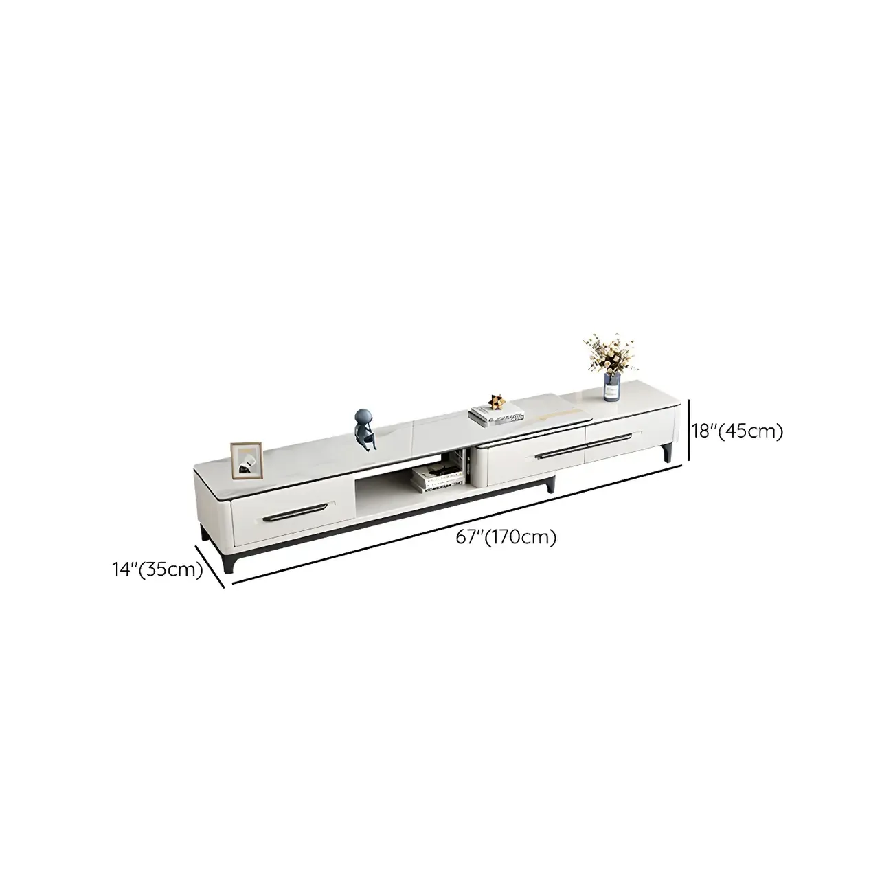 Minimalist Stone Mueble Para TV Stand with Drawers for Home Image - 9