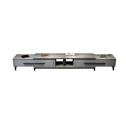 Contemporary Stone Mueble Para TV Stand with Drawer for Home Image - 3