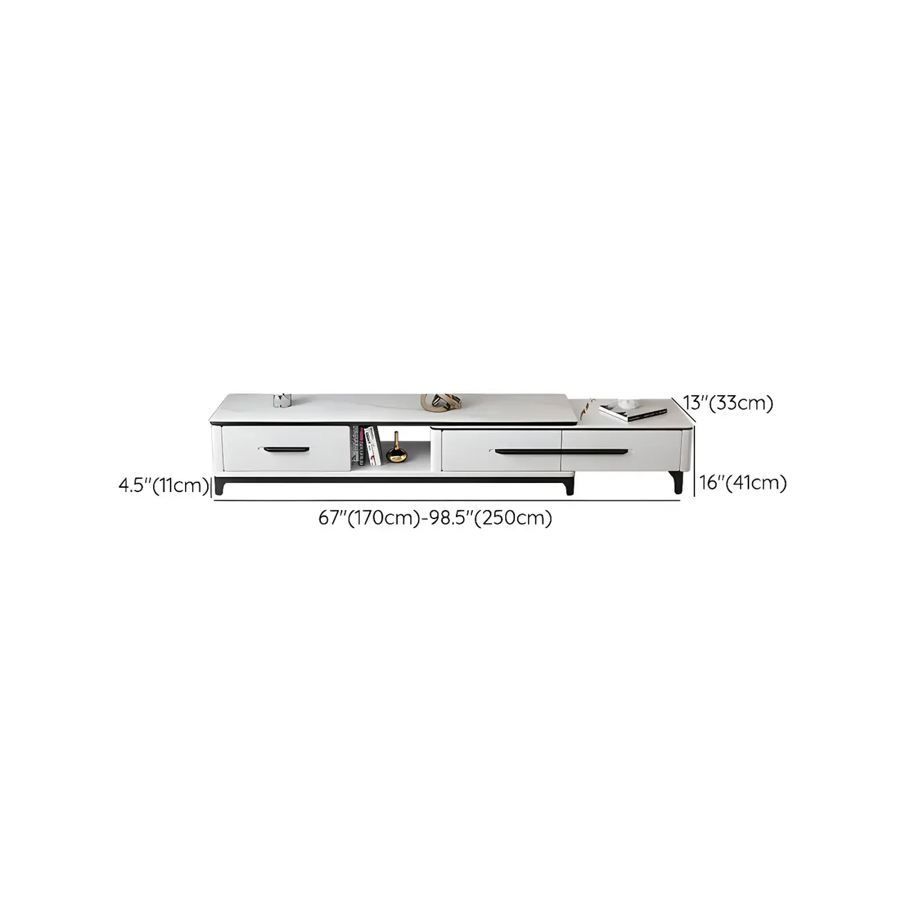 Contemporary Stone Mueble Para TV Stand with Drawer for Home #size