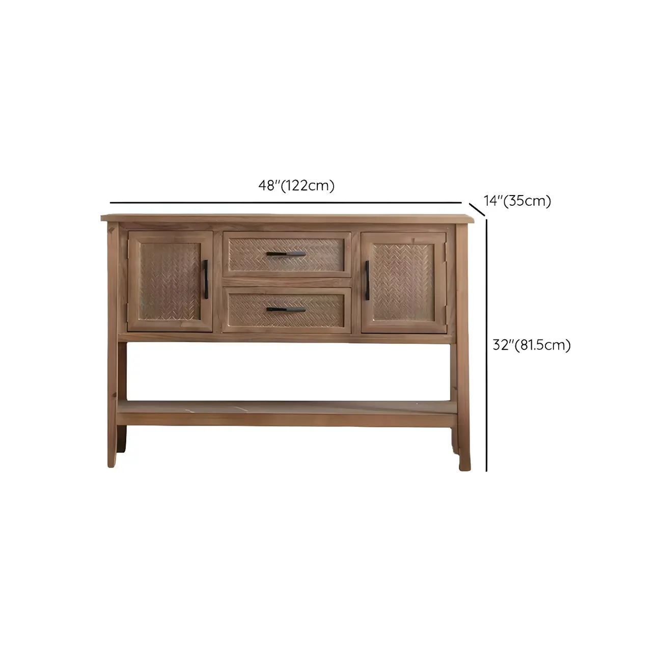 Rustic Brown Wood Entryway Console Table with Drawers #size | homeyfad