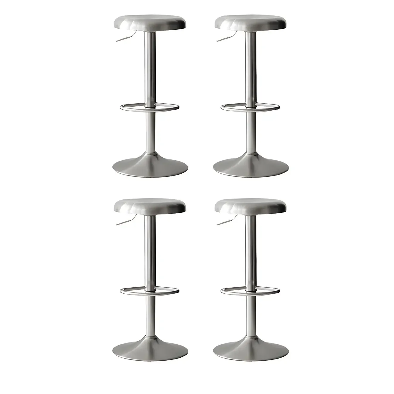 Industrial Metal Backless Swivel Bar Stools with Adjustable Height Image - 5